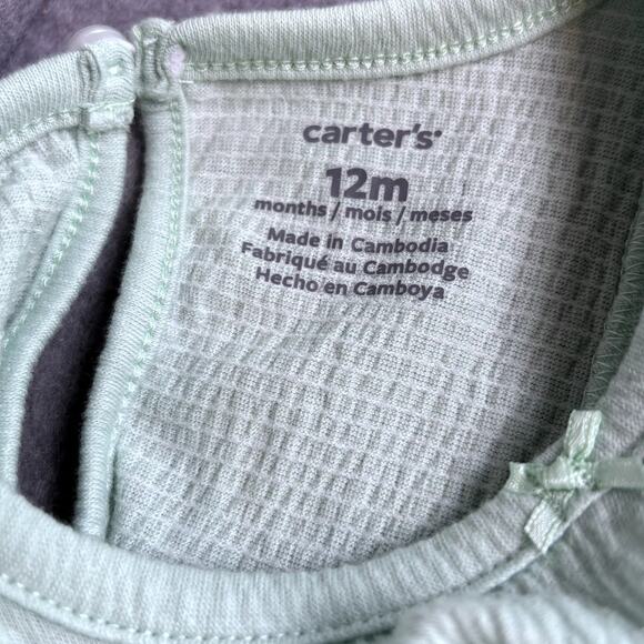 Carter's Organic Cotton Dress Summer Mint Green Infant 12M - Picture 6 of 7